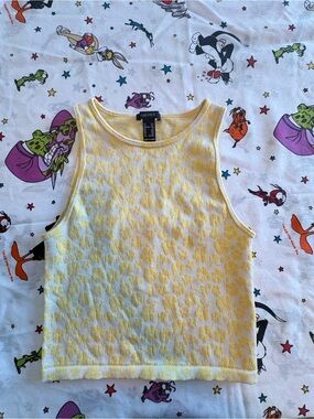 Forever 21 Yellow Leopard-Print Knit Tank Top for Kids